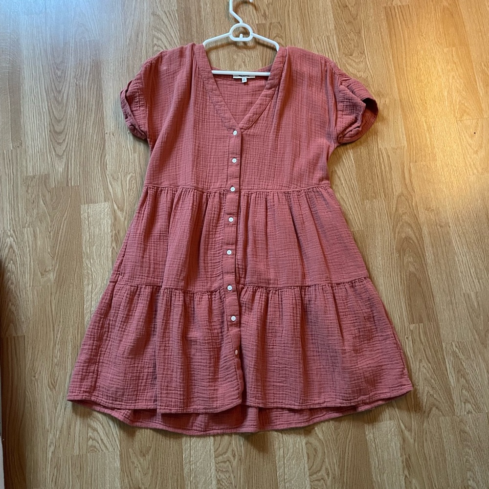 Madewell pink puff dress
